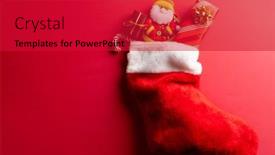  Presentation with christmas stocking - Theme enhanced with image-of-christmas-decorations-santa background and a red colored foreground