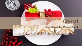  Presentation with cracker - Slide set with image-of-christmas-place-setting background and a lemonade colored foreground