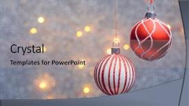  Presentation with christmas balls disco ball - Colorful slides enhanced with image of christmas red balls backdrop and a coral colored foreground