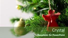  Presentation with angels - Theme having image-of-christmas-tree background and a tawny brown colored foreground