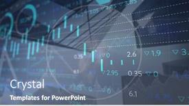  Presentation with digital finance - PPT theme with image-of-circle-multiple-graphs background and a ocean colored foreground