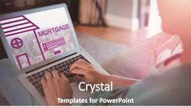  Presentation with digital image processing - Presentation theme with image of cityscape and mortgage background and a violet colored foreground