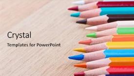  Presentation with refined and classic - Presentation theme consisting of image of classic colored pensils background and a lemonade colored foreground