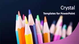  Presentation with refined and classic - Presentation with image of classic colored pensils background and a navy blue colored foreground