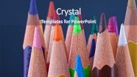  Presentation with refined and classic - Audience pleasing presentation consisting of image of classic colored pensils backdrop and a ocean colored foreground