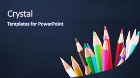  Presentation with classic bussines - Presentation design with image of classic colored pensils background and a navy blue colored foreground