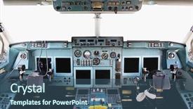  Presentation with cockpit - Audience pleasing slides consisting of image of cockpit interior backdrop and a ocean colored foreground