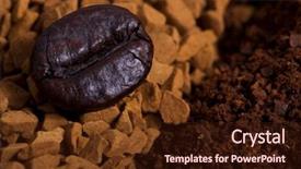  Presentation with sack of coffee beans - PPT theme consisting of image of coffee beans lying background and a  colored foreground
