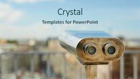  Presentation with binoculars at a lookout point - PPT theme consisting of image of coin operated binoculars background and a light blue colored foreground