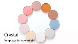  Presentation with eye shadow - PPT layouts with image of colorful bright eye shadow background and a white colored foreground