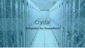  Presentation with digital image - Presentation consisting of image-of-computer-servers-over background and a light blue colored foreground