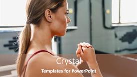  Presentation with sport coach - Beautiful PPT layouts featuring image-of-concentrated-young-woman backdrop and a coral colored foreground