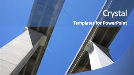  Presentation with bridge concrete - PPT theme enhanced with image of concrete highway bridge background and a  colored foreground