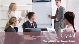  Presentation with confident - Cool new presentation theme with image of confident businessman doing backdrop and a violet colored foreground