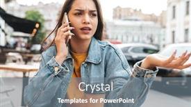  Presentation with cafe - Presentation design with image-of-confused-beautiful-woman background and a gray colored foreground