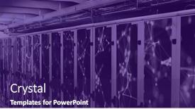  Presentation with servers - PPT layouts having image-of-connections-and-data background and a violet colored foreground