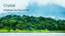  Presentation with costa rica - Cool new PPT theme with image of costa rica nature backdrop and a sky blue colored foreground