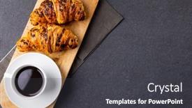  Presentation with dark grey - Slide deck with image-of-croissants-and-coffee background and a dark gray colored foreground