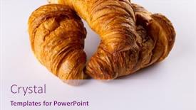  Presentation with food white - Theme consisting of image-of-croissants-lying background and a sky blue colored foreground