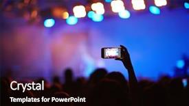  Presentation with film music - Slide deck consisting of image of crowd at music background and a black colored foreground