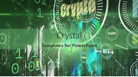  Presentation with crypto money - PPT layouts having image-of-crypto-in-circle background and a seafoam green colored foreground