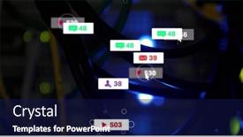  Presentation with server - Presentation theme featuring image-of-cursors-over-social background and a navy blue colored foreground