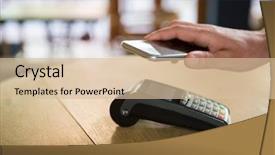  Presentation with rfid phone pay nfc - Audience pleasing slides consisting of image of customer hand pay backdrop and a lemonade colored foreground