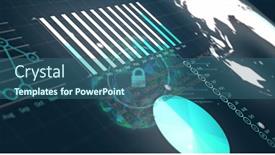  Presentation with digital image processing - Presentation theme consisting of image-of-data-processing-over background and a ocean colored foreground