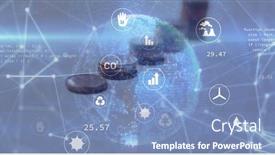  Presentation with digital image processing - Presentation theme having image-of-data-processing-over background and a teal colored foreground