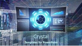  Presentation with digital image processing - Slides with image-of-data-processing-over background and a ocean colored foreground