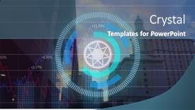  Presentation with data processing - Presentation design featuring image-of-data-processing-over background and a teal colored foreground