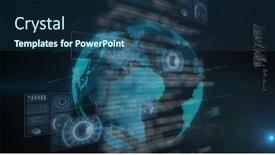  Presentation with image processing - PPT theme consisting of image-of-data-processing-over background and a ocean colored foreground