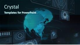  Presentation with digital image processing - Slide deck having image-of-data-processing-over background and a ocean colored foreground