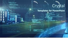  Presentation with connections - Slides with image-of-data-processing-over background and a ocean colored foreground