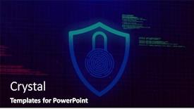  Presentation with shield - Slide set enhanced with image-of-data-processing-over background and a  colored foreground