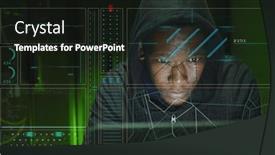  Presentation with data processing - Slides featuring image-of-data-processing-over and a wine colored foreground