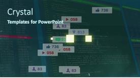  Presentation with digital image processing - Slide deck having image-of-data-processing background and a ocean colored foreground