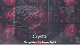  Presentation with digital image processing - PPT theme with image-of-data-processing background and a dark gray colored foreground