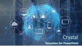  Presentation with digital image processing - Slide set having image-of-data-processing background and a ocean colored foreground