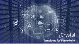  Presentation with digital image processing - Presentation enhanced with image-of-data-processing background and a ocean colored foreground