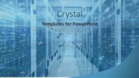  Presentation with servers - Theme with image-of-data-processing background and a light blue colored foreground