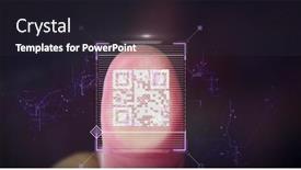  Presentation with digital image processing - Slide set featuring image-of-data-processing background and a wine colored foreground