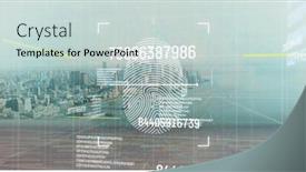  Presentation with digital fingerprint - Slide deck with image-of-data-processing background and a  colored foreground