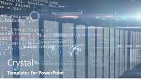  Presentation with image processing - Presentation with image-of-data-processing background and a seafoam green colored foreground