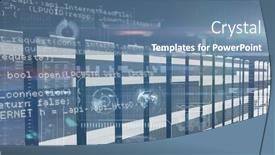  Presentation with data processing - Slide set featuring image-of-data-processing background and a ocean colored foreground