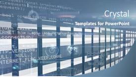  Presentation with digital image processing - Presentation theme consisting of image-of-data-processing background and a teal colored foreground