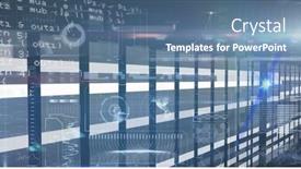  Presentation with digital image processing - Presentation theme consisting of image-of-data-processing background and a ocean colored foreground