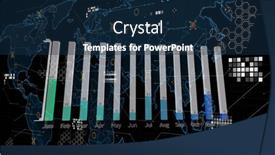  Presentation with market data - PPT theme having image-of-data-processing background and a navy blue colored foreground