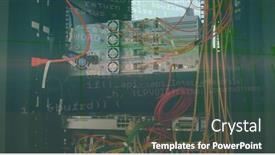  Presentation with image processing - Presentation featuring image-of-data-processing background and a dark gray colored foreground