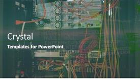  Presentation with digital image processing - Presentation theme with image-of-data-processing background and a dark gray colored foreground